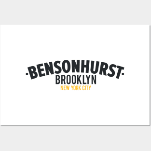 Bensonhurst Brooklyn NYC - Clean Minimalistic Logo Design Posters and Art